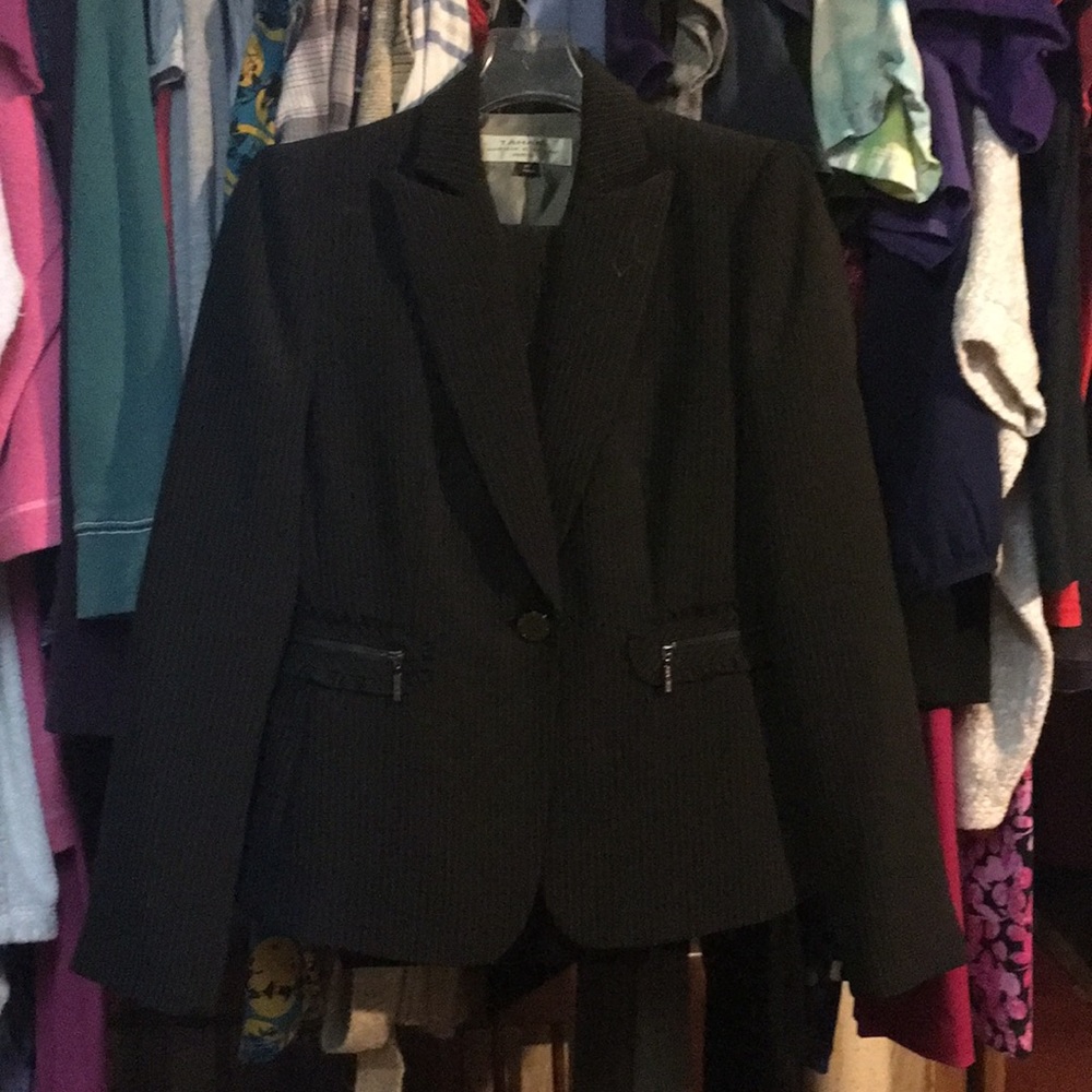 Tahari Pin Stripe Pant Suit